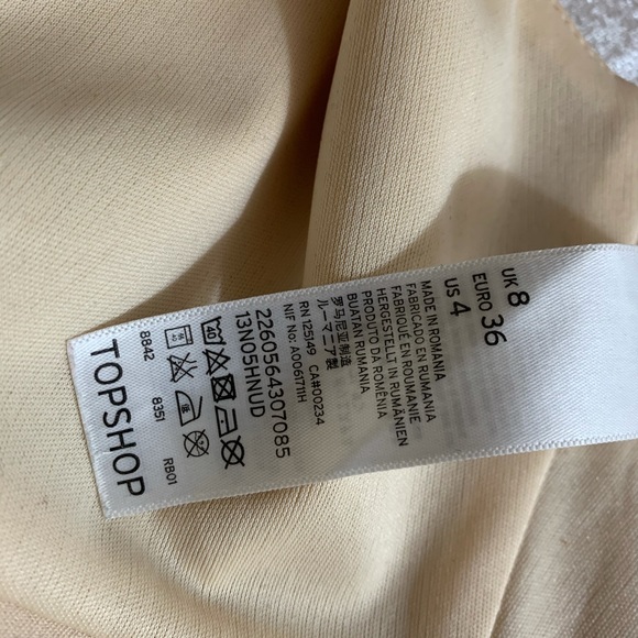 TOPSHOP crop top size 4 cream and black - Picture 7 of 8